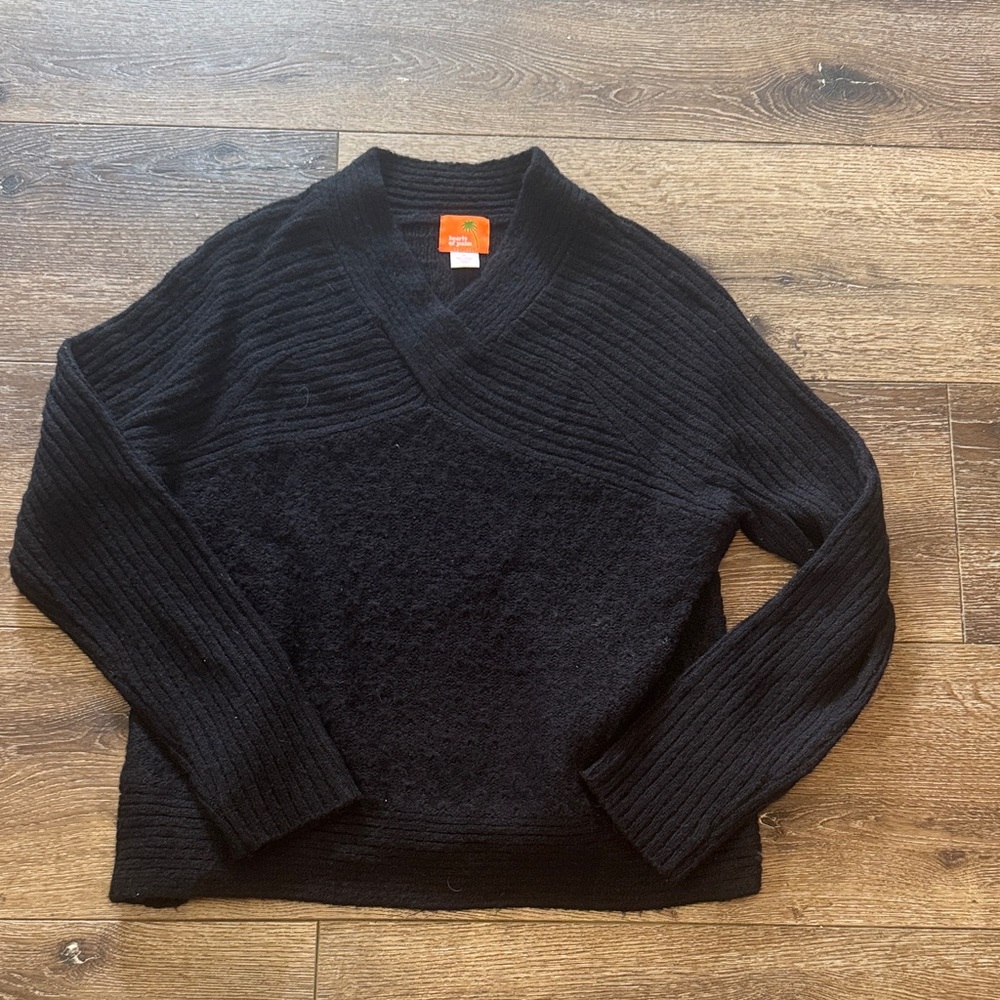 Hearts of palm‎ black sweater XL 15% wool